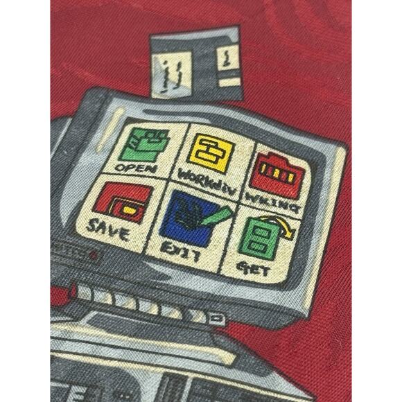 VTG Novelty 80s 90s Necktie Computers Floppy Disks Retro Computer Tech IT - Picture 3 of 4